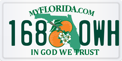 FL license plate 1680WH