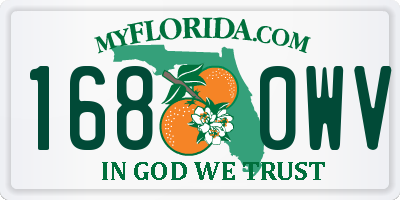 FL license plate 1680WV