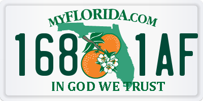 FL license plate 1681AF