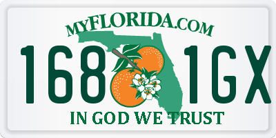 FL license plate 1681GX