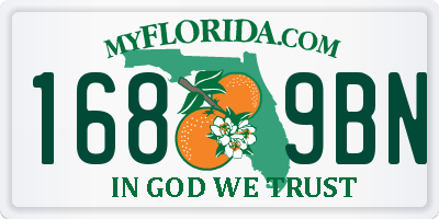 FL license plate 1689BN