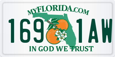 FL license plate 1691AW