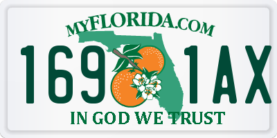 FL license plate 1691AX