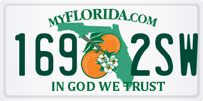 FL license plate 1692SW