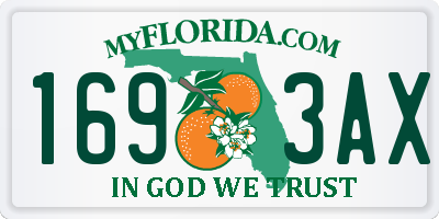 FL license plate 1693AX