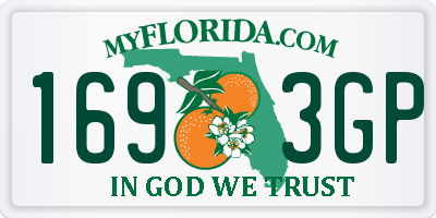 FL license plate 1693GP