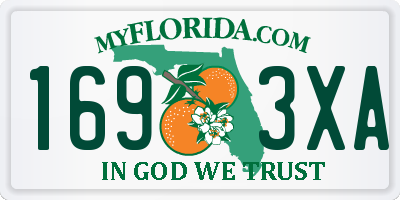 FL license plate 1693XA