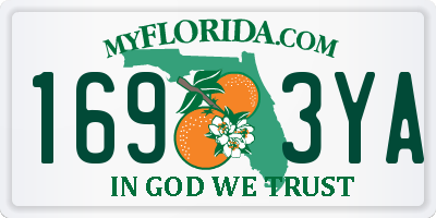 FL license plate 1693YA