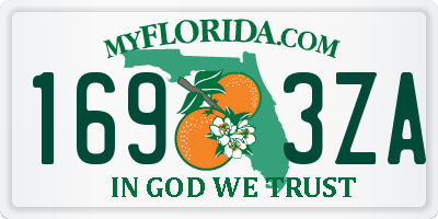 FL license plate 1693ZA