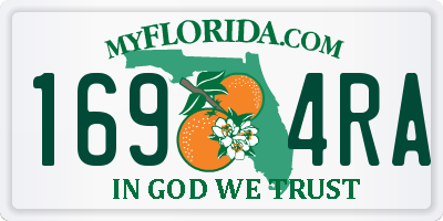 FL license plate 1694RA