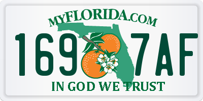 FL license plate 1697AF