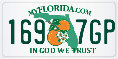 FL license plate 1697GP