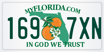 FL license plate 1697XN