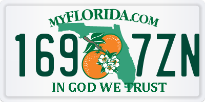 FL license plate 1697ZN