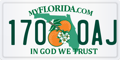 FL license plate 1700AJ