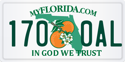 FL license plate 1700AL
