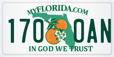 FL license plate 1700AN