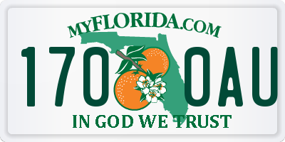 FL license plate 1700AU