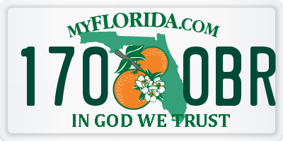 FL license plate 1700BR