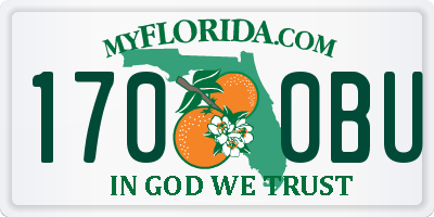 FL license plate 1700BU