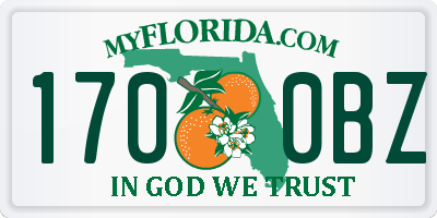 FL license plate 1700BZ
