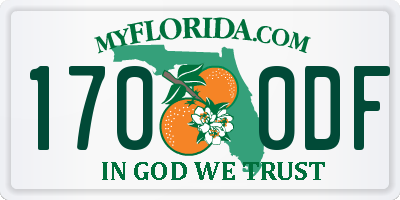 FL license plate 1700DF