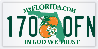 FL license plate 1700FN