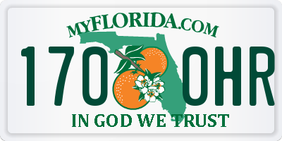 FL license plate 1700HR