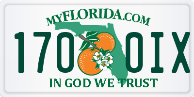FL license plate 1700IX