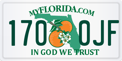FL license plate 1700JF