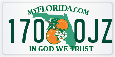 FL license plate 1700JZ