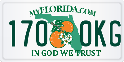 FL license plate 1700KG