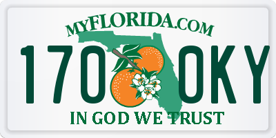 FL license plate 1700KY