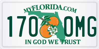 FL license plate 1700MG