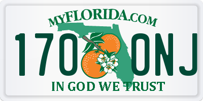 FL license plate 1700NJ