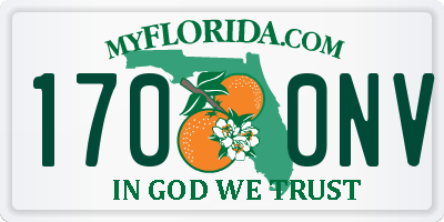 FL license plate 1700NV