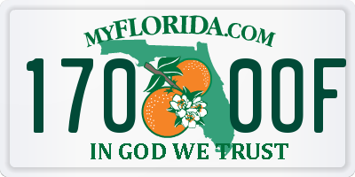 FL license plate 1700OF