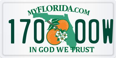 FL license plate 1700OW