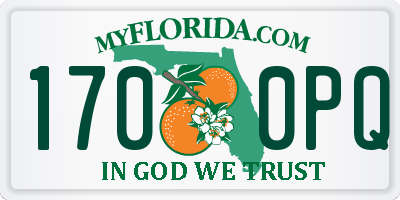 FL license plate 1700PQ