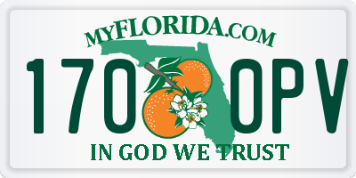 FL license plate 1700PV