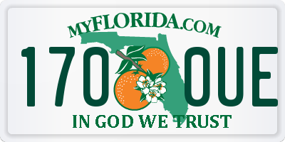 FL license plate 1700UE