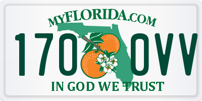 FL license plate 1700VV