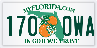 FL license plate 1700WA