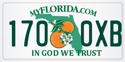 FL license plate 1700XB