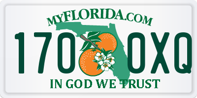 FL license plate 1700XQ