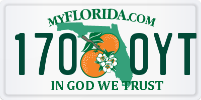 FL license plate 1700YT