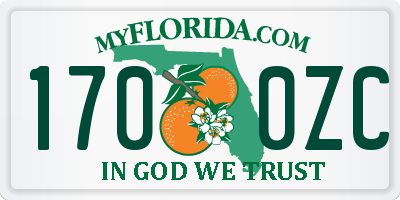 FL license plate 1700ZC