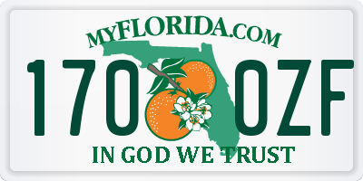 FL license plate 1700ZF