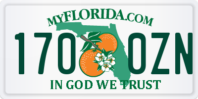 FL license plate 1700ZN