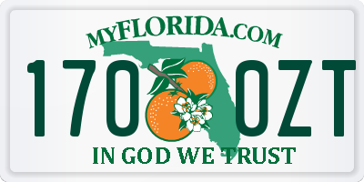 FL license plate 1700ZT